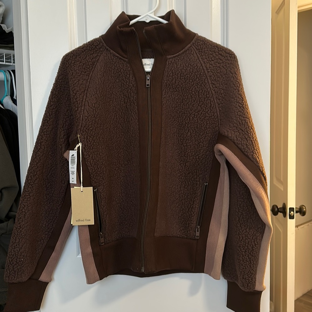NWT ARITIZIA WILFRED FREE COYOTE SHERPA JACKET - Picture 1 of 4